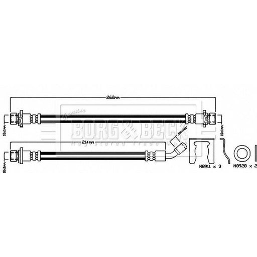 Borg & Beck Brake Hydraulic Hose Line Rear Right BBH8036
