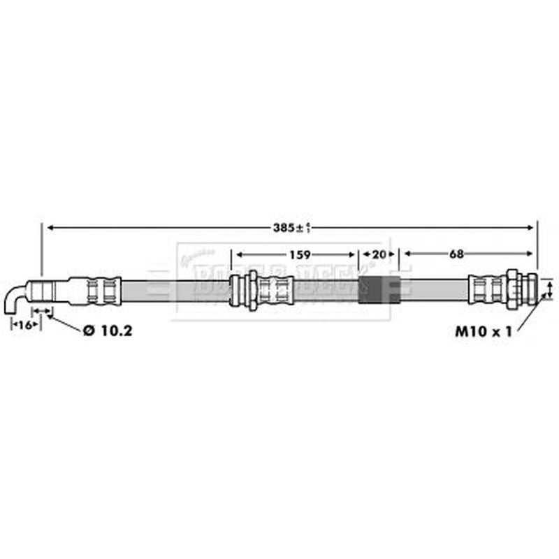 Borg & Beck Brake Hydraulic Hose Line Front Left BBH6729