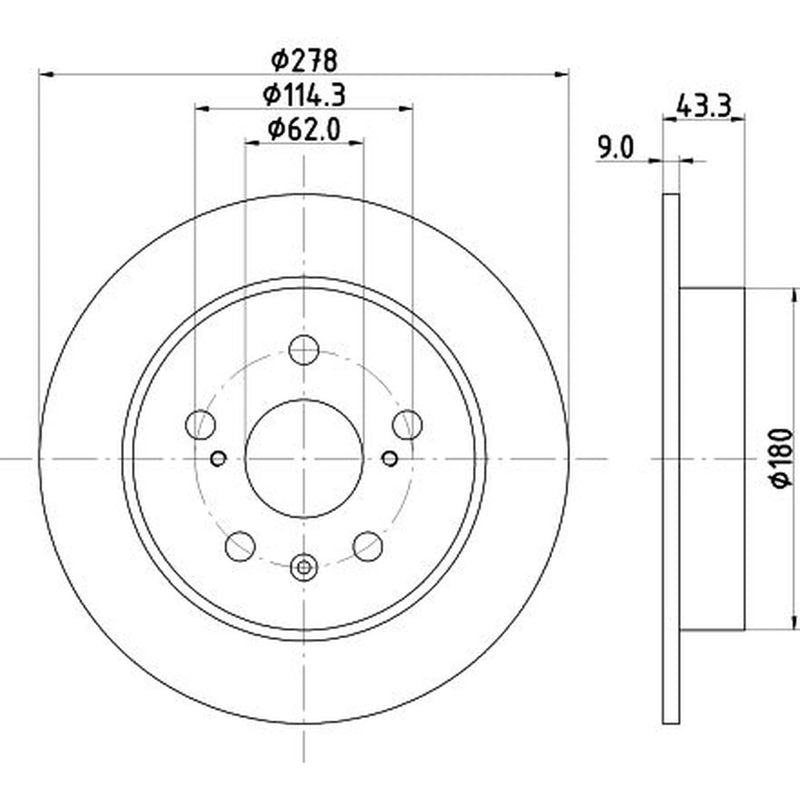 DON 2 x Solid Rear Brake Discs PCD20992