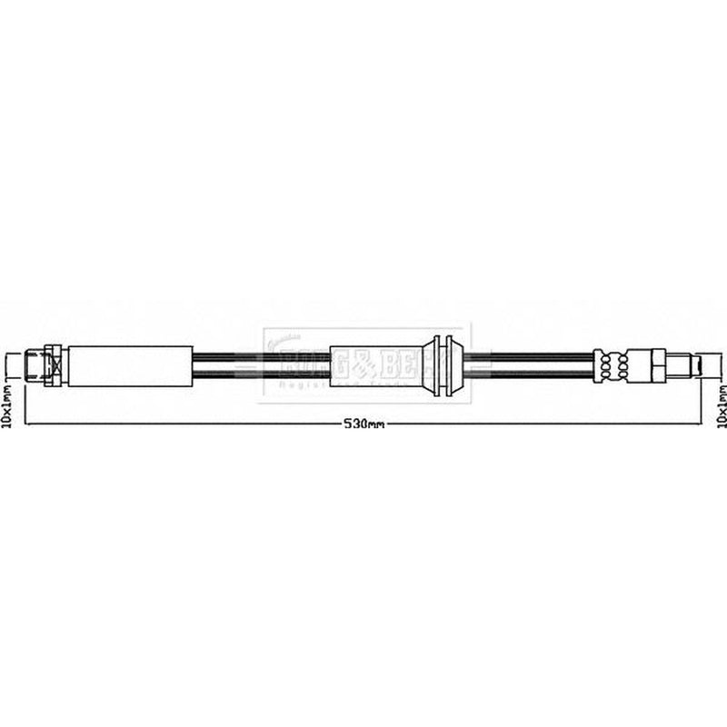 Borg & Beck Brake Hydraulic Hose Line Front Left BBH8333