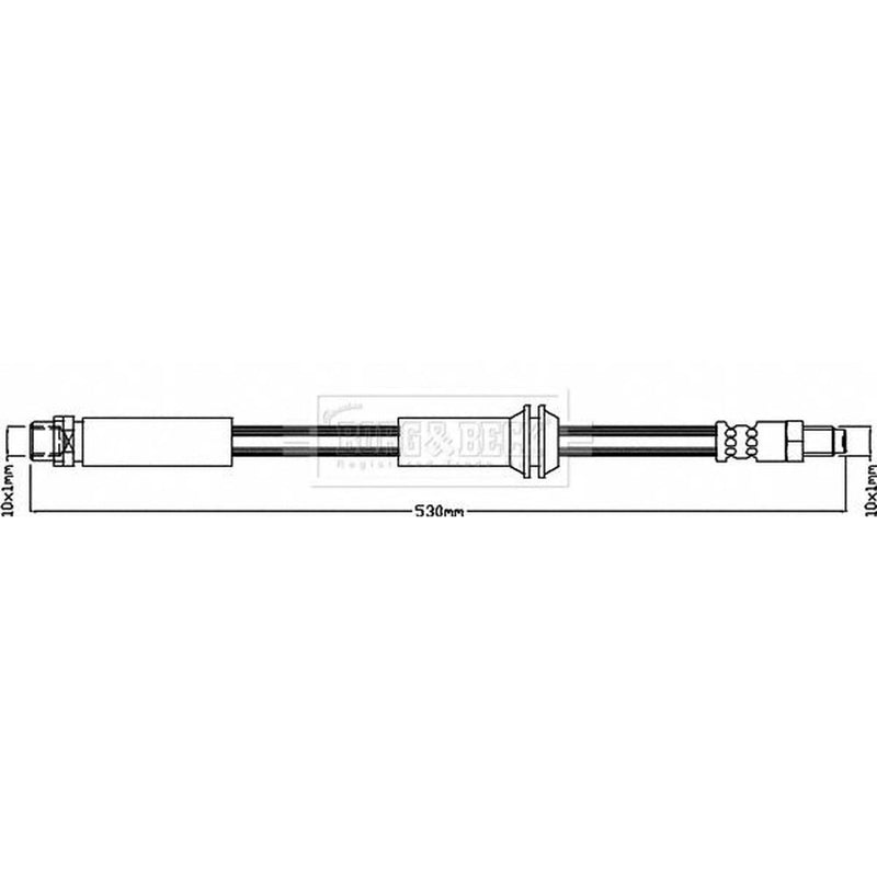Borg & Beck Brake Hydraulic Hose Line Front Left BBH8333