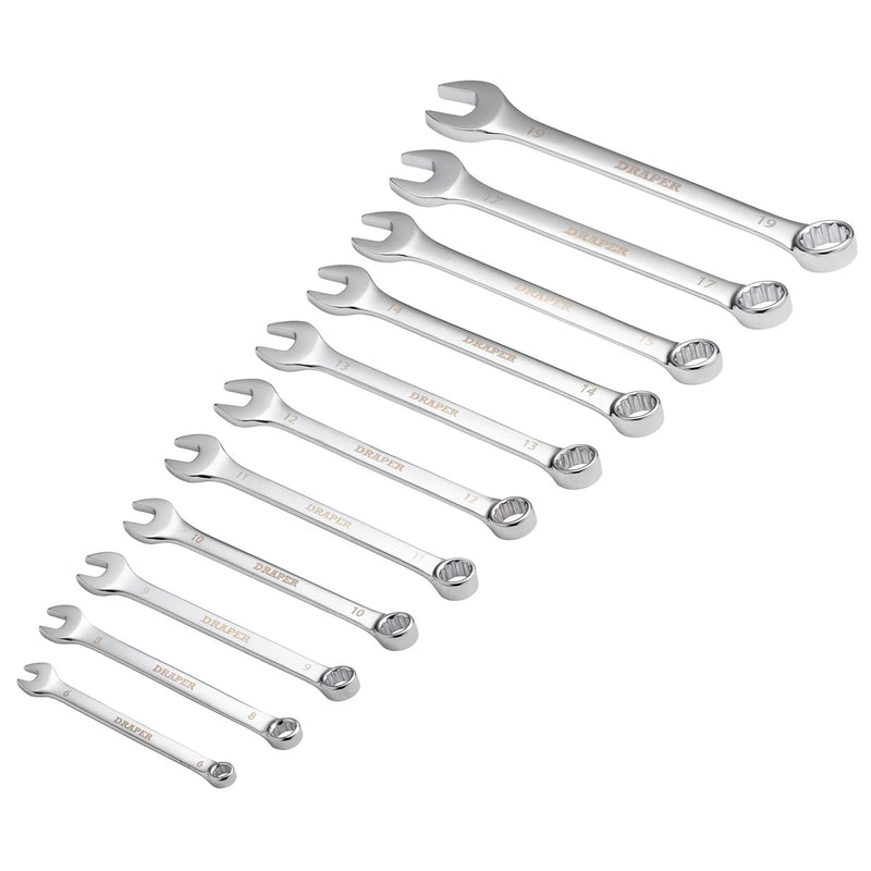 Draper HI-TORQ® Combination Spanner Set 11 Piece 6-19mm