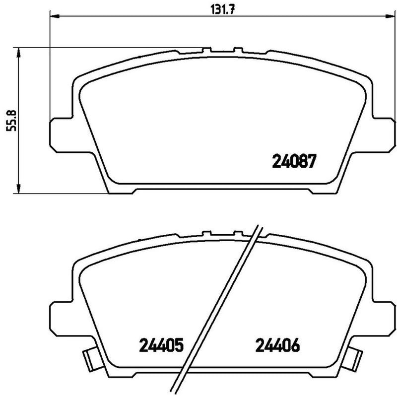Brembo 4 x Front Brake Pad Set P28037