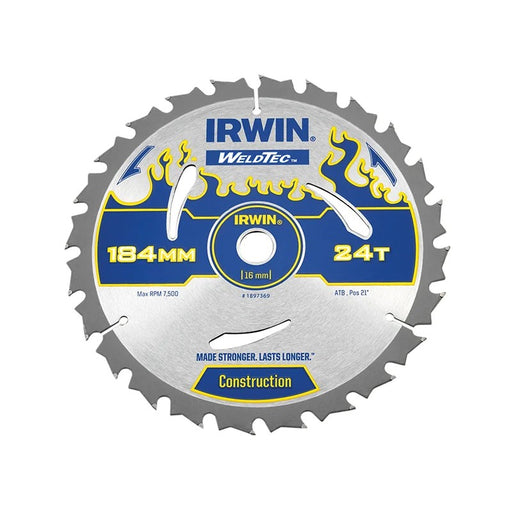 IRWIN® Weldtec Circular Saw Blade 184 x 16mm x 24T ATB - 1897369