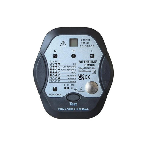 Faithfull Socket Polarity Tester with RCD Test Function - FAIDETSOCRCD