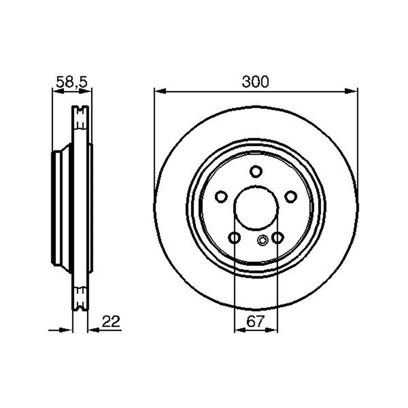 Bosch 2 x Vented Rear Brake Discs 0 986 478 473