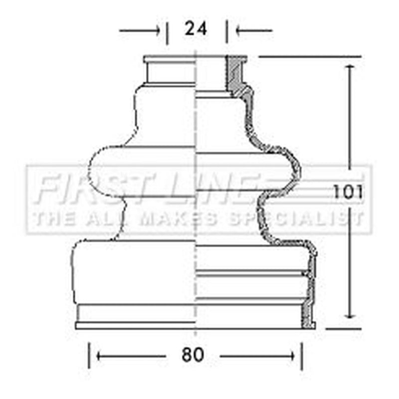 First Line Drive Shaft Bellow Kit Front Left FCB2651