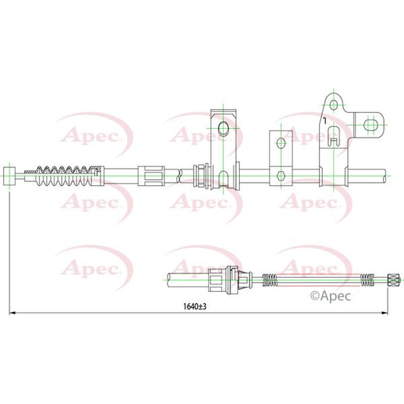 Apec Handbrake Cable Left Rear CAB1426