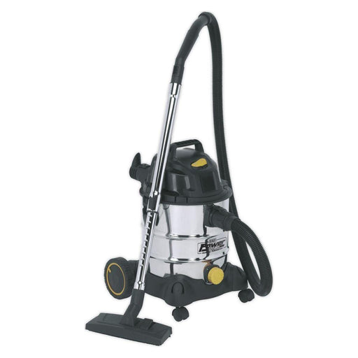 Sealey Vacuum Cleaner Industrial Wet & Dry 20L 1250W/110V Stainless Drum Sealey  - Town Parts