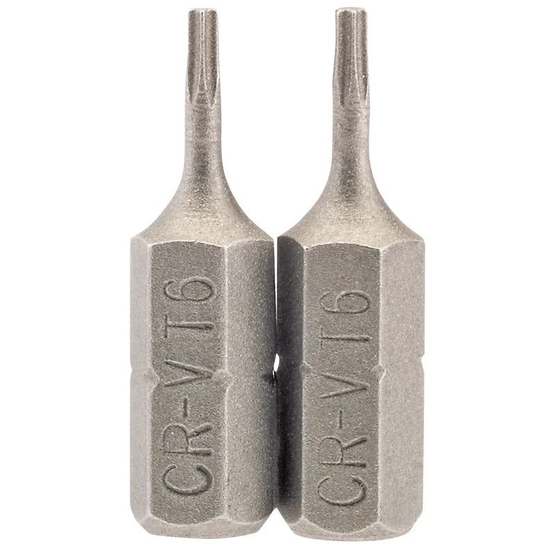Draper TX-STAR® Insert Bit, 1/4" Hex, Long, T6 (Pack of 2)