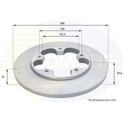 Comline 2 x Solid Rear Brake Discs ADC1268