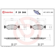 Brembo 4 x Front Brake Pad Set P24044