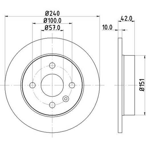 DON 2 x Solid Rear Brake Discs PCD10262