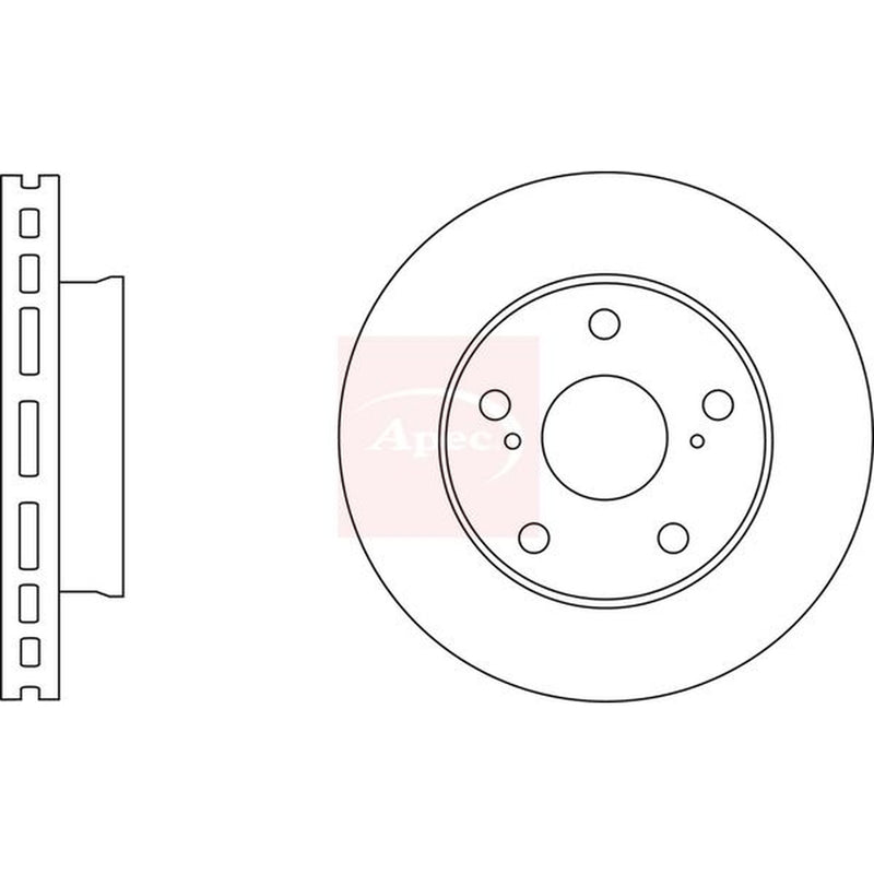 Apec 2 x Vented Front Brake Discs DSK2768