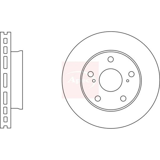 Apec 2 x Vented Front Brake Discs DSK2768