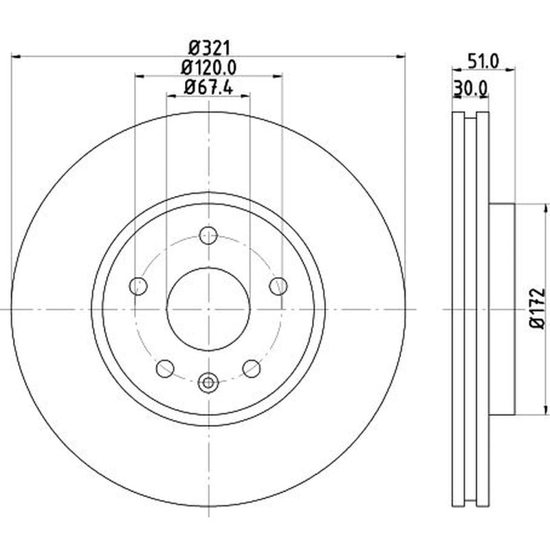 DON 2 x Internally Vented Front Brake Discs PCD11031