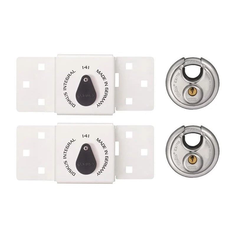 ABUS Mechanical 141/200 Diskus® Integral Van Lock White & 26/70mm Diskus®