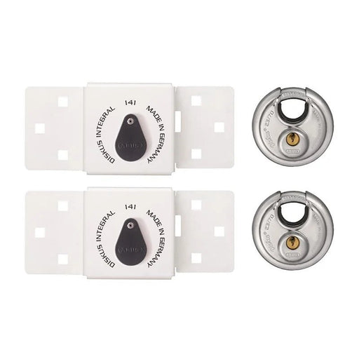 ABUS Mechanical 141/200 Diskus® Integral Van Lock White & 26/70mm Diskus®