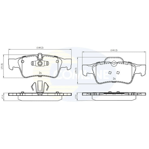 Comline 4 x Rear Brake Pad Set CBP06059