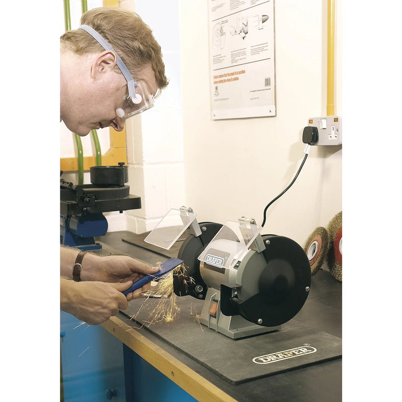 Draper Bench Grinder 150mm 250W with Adjustable Shields