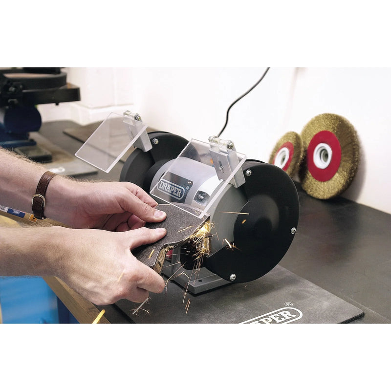 Draper Bench Grinder 150mm 250W with Adjustable Shields