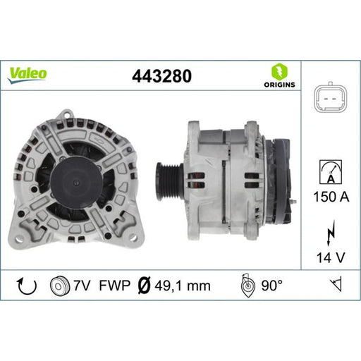 Valeo Car Alternator 12V 443280