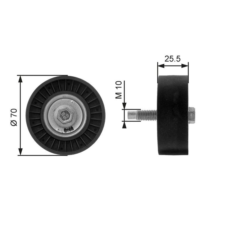 Gates V-Ribbed Belt Deflection/Guide Pulley T36199