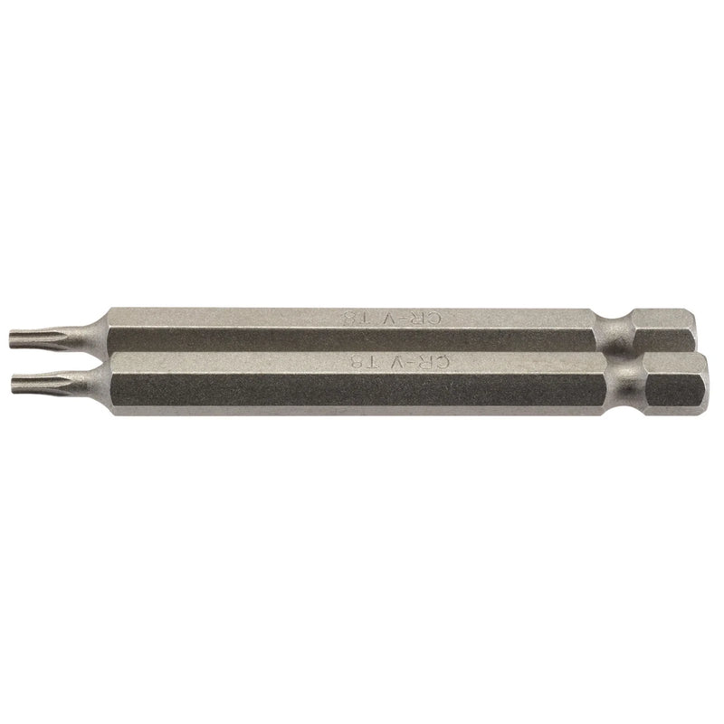 Draper TX-STAR® Insert Bit, 1/4" Hex, Long, T8 (Pack of 2)
