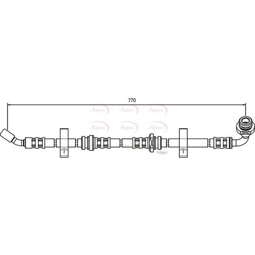 Apec Brake Hydraulic Hose Line Front Left HOS3344
