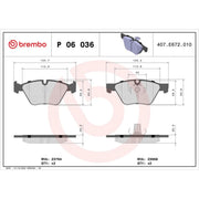 Brembo 4 x Front Brake Pad Set P06036