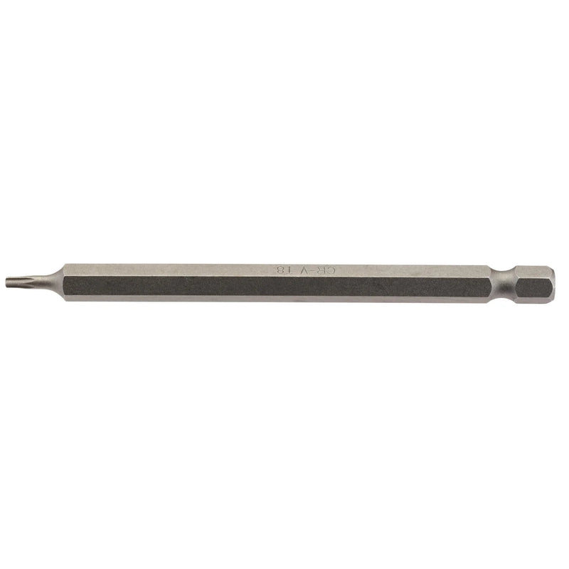 Draper Insert Bit T8 100mm Long 1/4" Hex (Pack of 1)