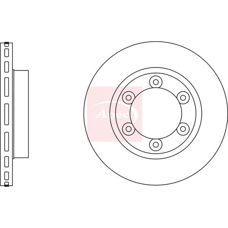 Apec 2 x Vented Brake Discs DSK2896