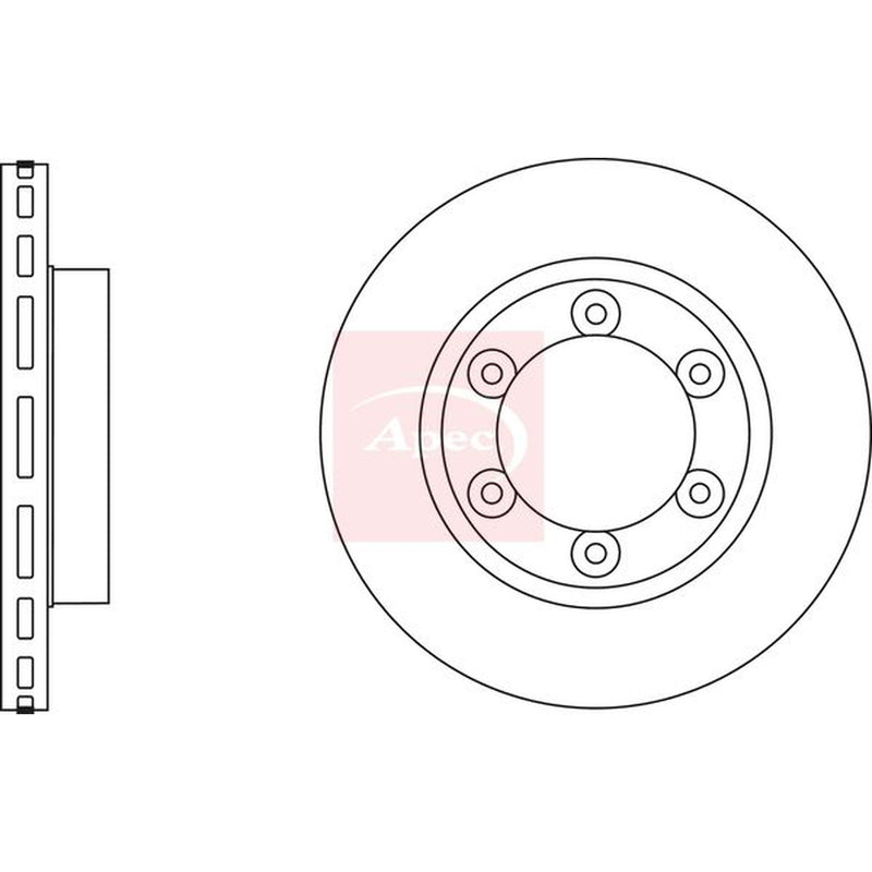 Apec 2 x Vented Brake Discs DSK2896