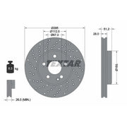 Textar 2 x Perforated Front Brake Discs 92257505