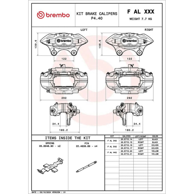 Brembo 2 x Brake Caliper Assembly Front FALH42