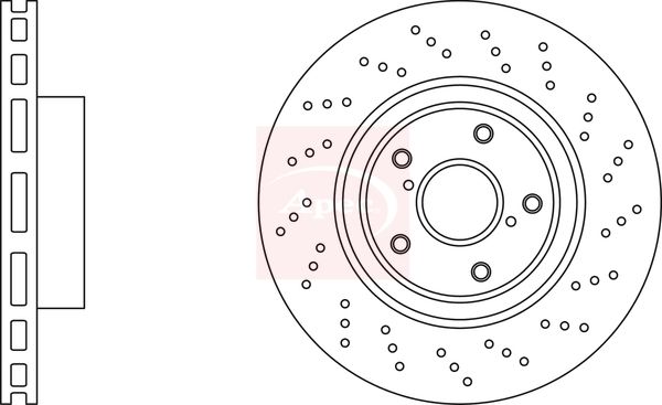 Apec 2 x Brake Disc Set Perforated/Vented