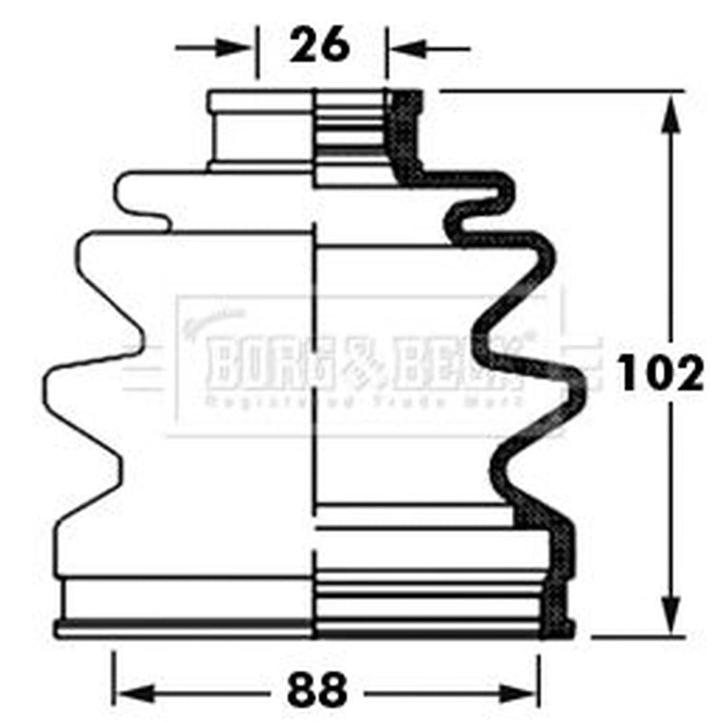Borg & Beck Drive Shaft Bellow Kit Front Left BCB2388