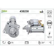 Valeo Starter Motor 12V 2.3kW 11 Teeth 438230
