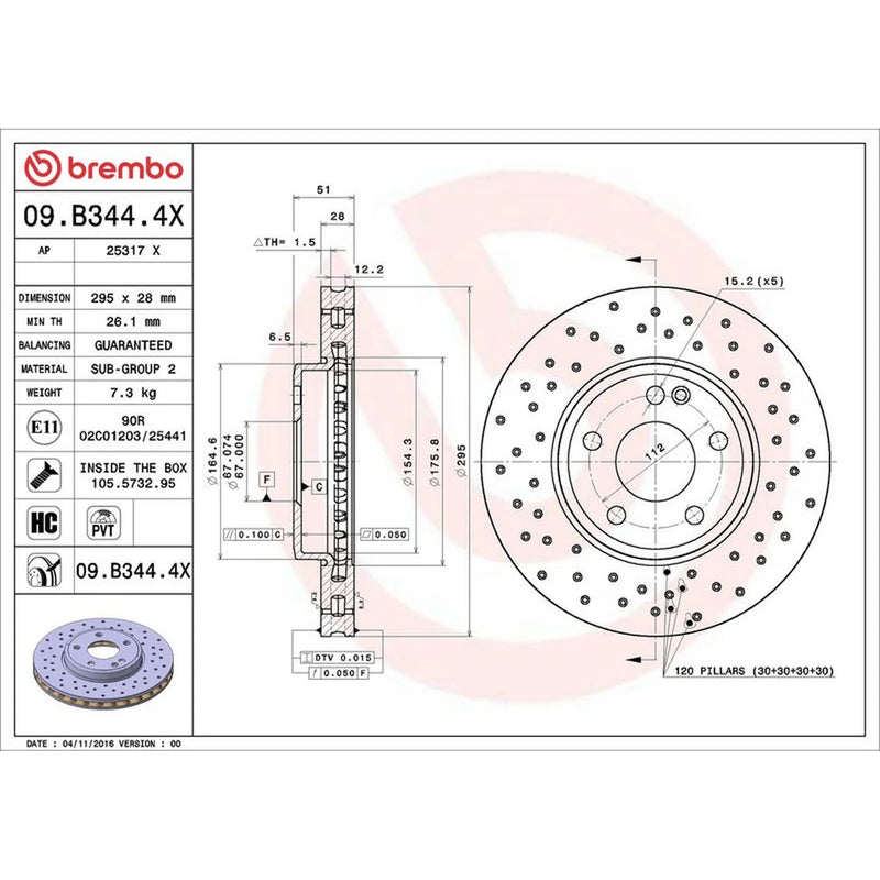 Brembo Xtra 2 x / Front Brake Discs 09.B344.4X