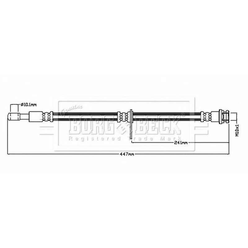 Borg & Beck Brake Hydraulic Hose Line Front Left BBH8845