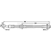 Borg & Beck Brake Hydraulic Hose Line Front Left BBH6820