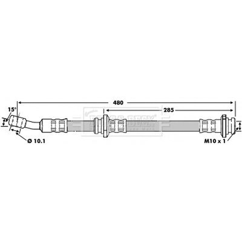 Borg & Beck Brake Hydraulic Hose Line Front Left BBH6820
