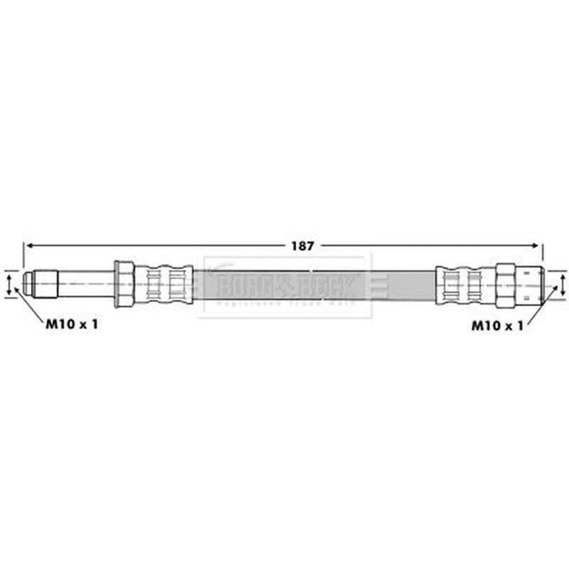 Borg & Beck Brake Hydraulic Hose Line Left BBH6780