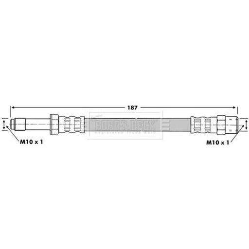 Borg & Beck Brake Hydraulic Hose Line Left BBH6780