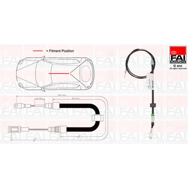 FAI Handbrake Cable Front FBC0166