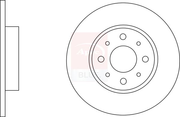 Apec 2 x Brake Disc Set Solid