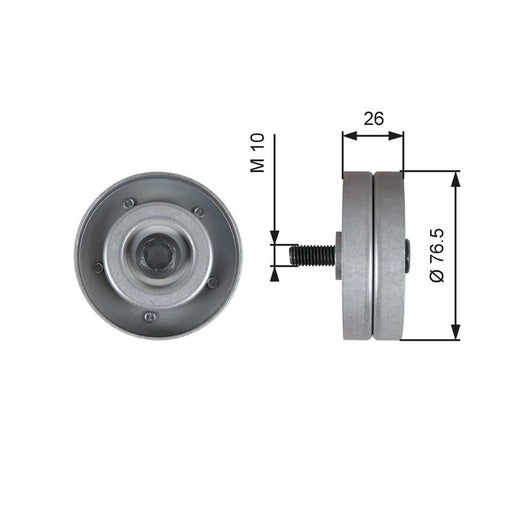 Gates V-Ribbed Belt Deflection/Guide Pulley T36182