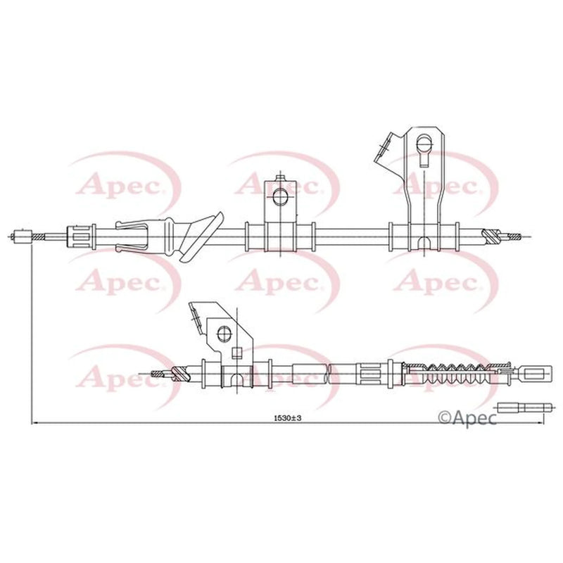 Apec Handbrake Cable Left Rear CAB1302