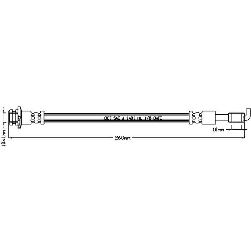 Juratek Brake Hydraulic Hose Line Rear Right JBH1225R