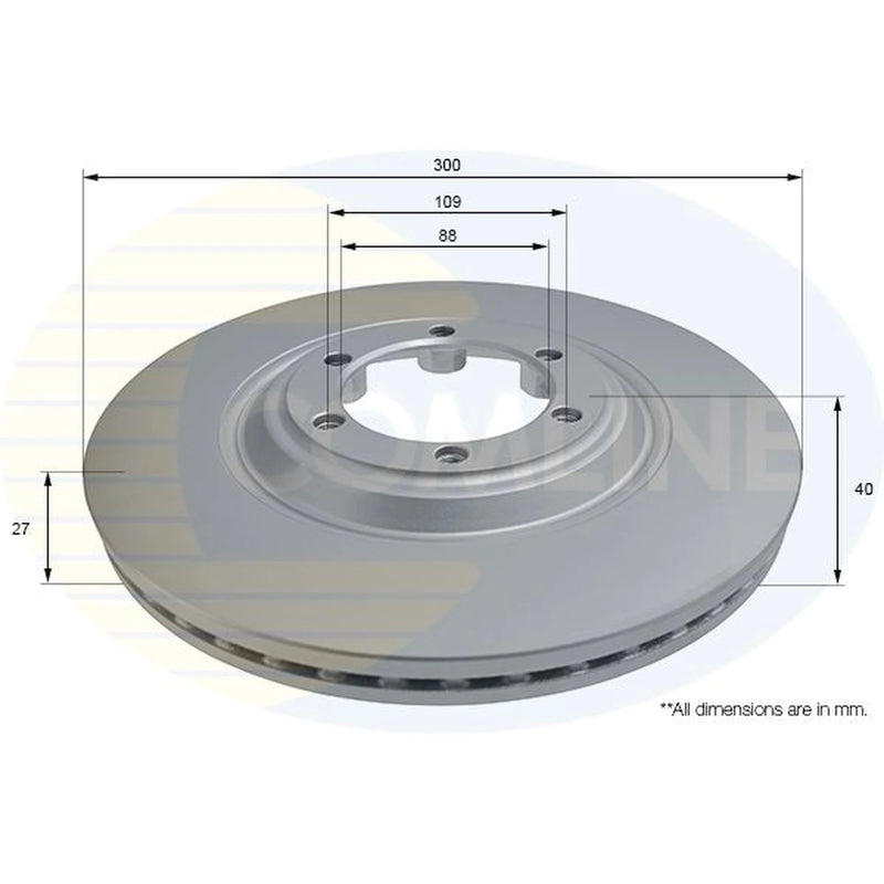 Comline 2 x Internally Vented Front Brake Discs ADC2821V